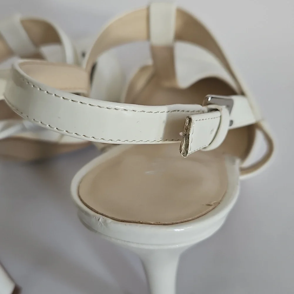 NEW Nine West Renice T Strap Slingback White Pump Size 9.5 - Picture 5 of 10